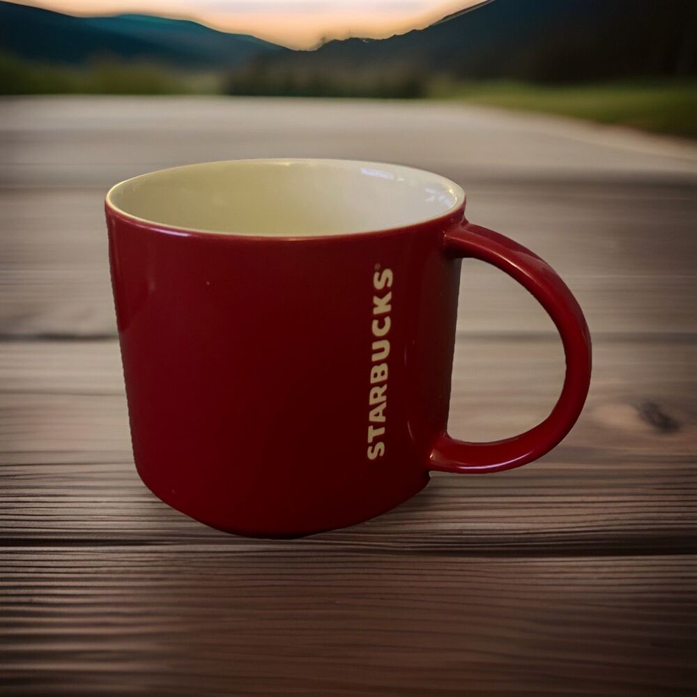 Starbucks 2012 Embossed Red Coffee Tea Mug Cup 14oz Stackable Bone China